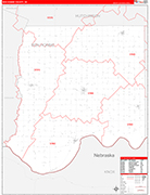 Bon Homme Wall Map Red Line Style